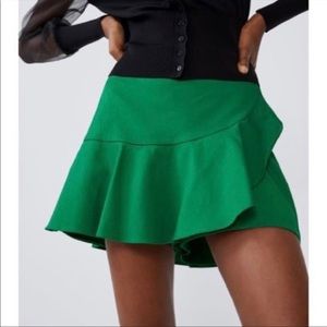 Zara Green Ruffle skort